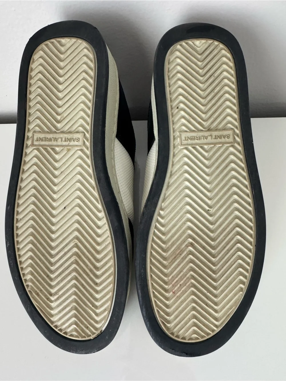 Saint Laurent Black & White Low-Top Sneakers for Women